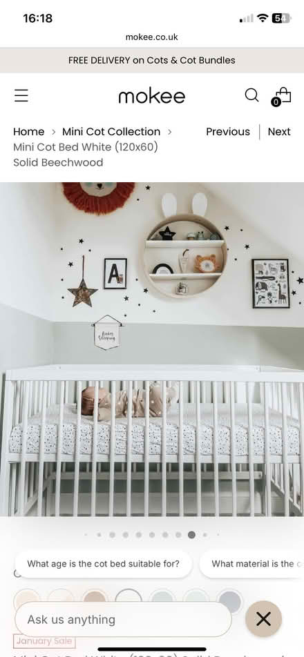 Photo of free Baby - Toddler cot bed Mokee white (Bethnal Green E2) #3