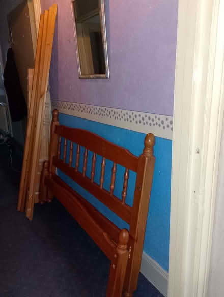 Photo of free Solid wood double bed frame (Harringay N4) #3