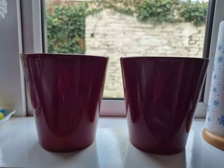 Photo of free 2 red flowerpots (Station Area RG21) #1