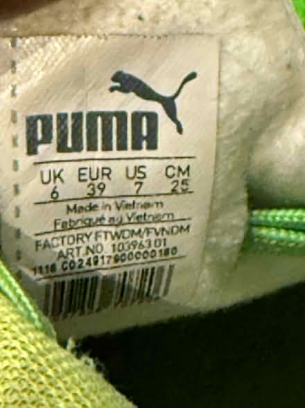 Photo of free Puma green football boots size UK6 (KT22 Oxshott) #3