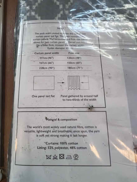 Photo of free John Lewis curtains (Lambs Green RH12) #4