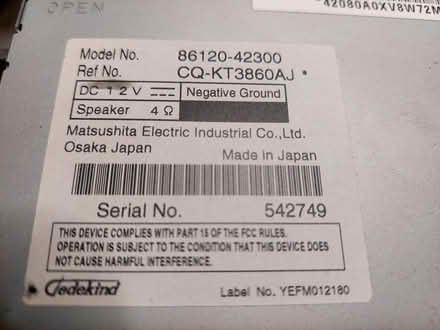 Photo of free Car Radio from RAV4 (Livermore) #2