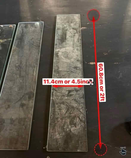 Photo of free Glass shelves (Lambs Green RH12) #3