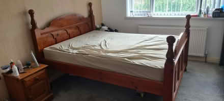 Photo of free King Wooden Bed Frame(+ Mattress) (Great Barr B42) #1