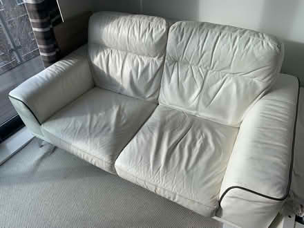 Photo of free White Leather Sofa (Kennington, SE11 6X) #2