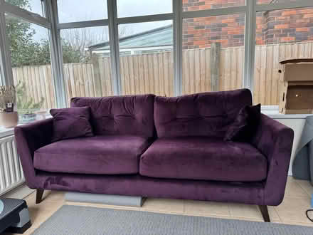 Photo of free Purple sofa (Barnard's Green WR14) #1