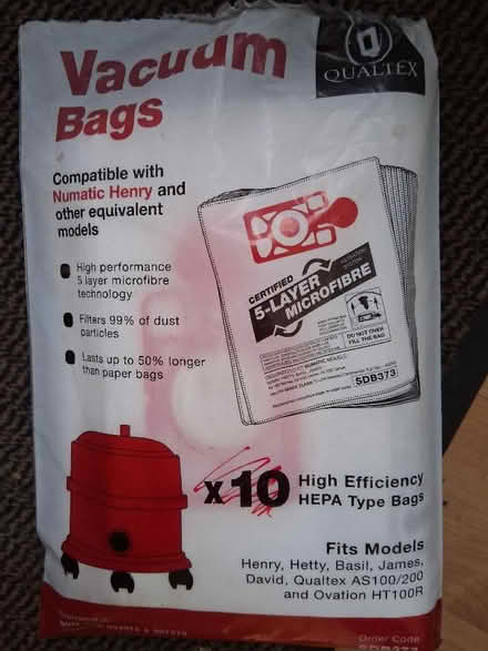 Photo of free Bags for Henry etc vacuum cleaner (Sale M33) #1