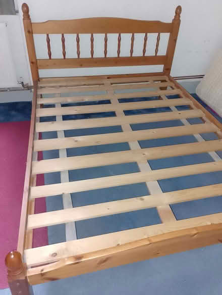 Photo of free Solid wood double bed frame (Harringay N4) #1
