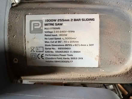 Photo of free 2 bar sliding mitre saw (Glazebrook, WA3) #2