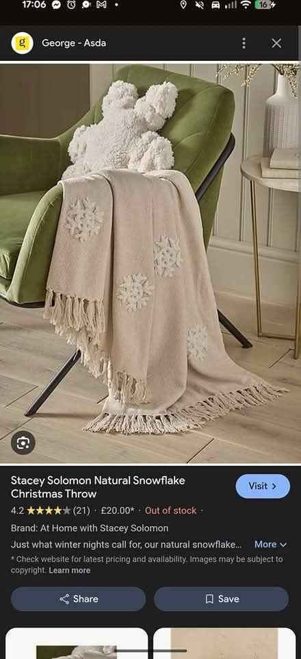 Photo of free Cream throw, used once (Manchester M19) #3