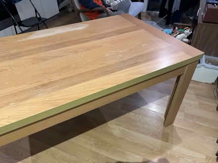 Photo of free Heavy Modern Wooden Dining Table (Needs Refinishing) (Woodberry Down Estate N4) #1