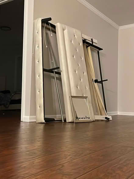 Photo of free White Bed Frame with LED lights (Loganville) #1