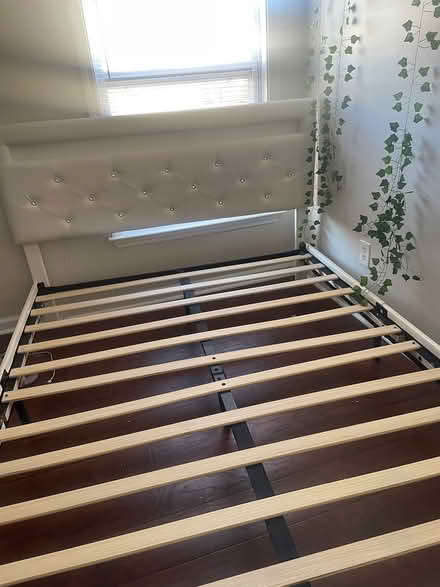 Photo of free White Bed Frame with LED lights (Loganville) #2