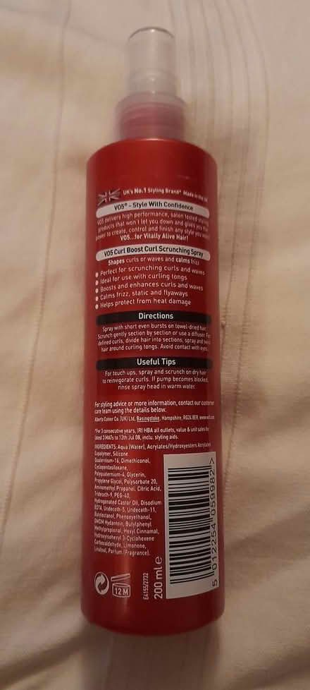 Photo of free Alberto V05 Curl Scrunching Spray (Newtown, Exeter) #2