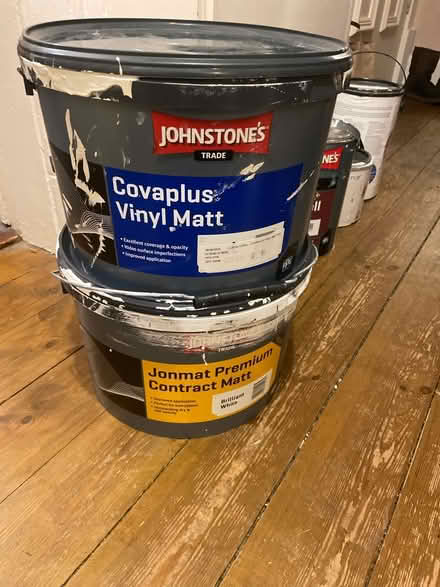 Photo of free 2 x 10 litre paint tins (Kelvingrove G3) #1