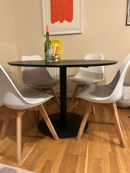 Photo of free Black round dining table (Hoxton N1) #2