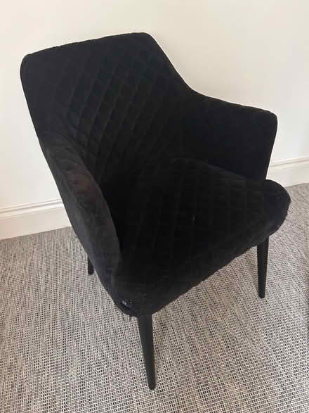 Photo of free Black Velvet Armchair (Loftus Road W12) #2