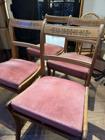 Photo of free 4 antique dining chairs (Hamm Court TW17) #3