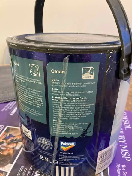 Photo of free Dulux bathroom paint (1/4 tin) (Edinburgh EH5) #1