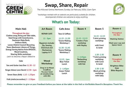Photo of free workshops, music, clothes swap & more (Newhaven BN9) #1