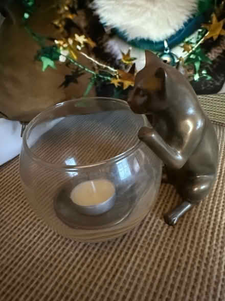 Photo of free Cat and mouse candle holder (Ashford TW15) #2