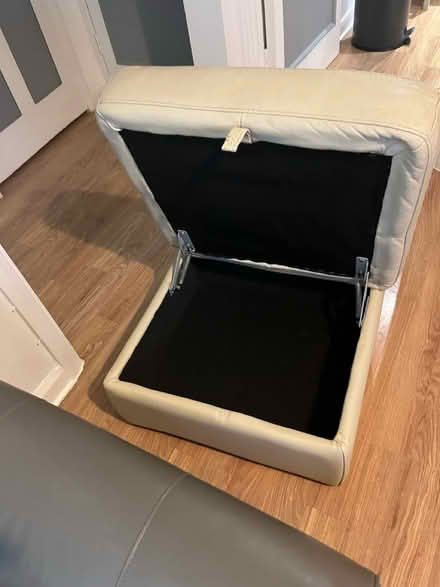 Photo of free Beige leather footstool (Morden SM4 6NG) #2
