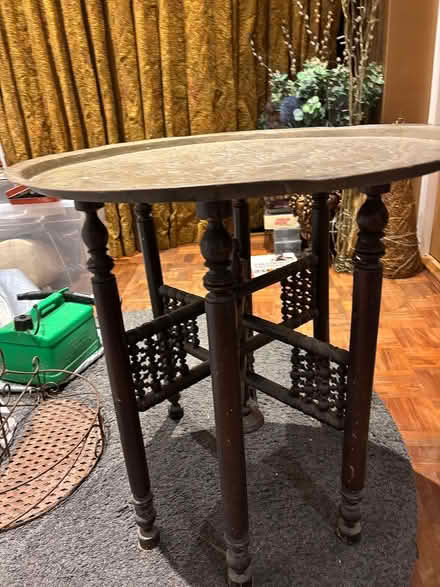 Photo of free Wood and metal side table (Cobham, KT11) #2