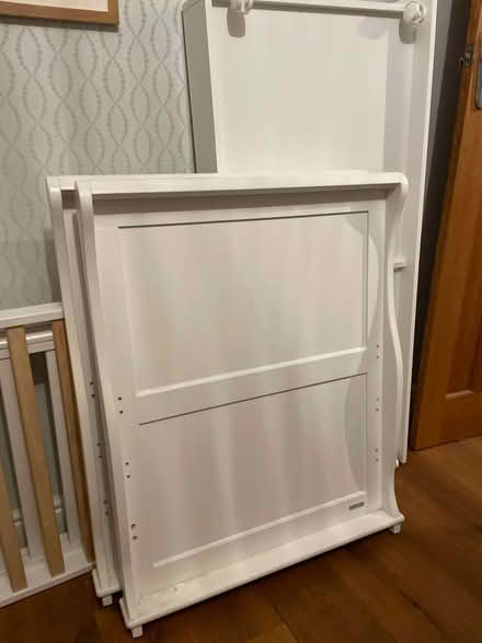 Photo of free Wooden sleigh cot bed with draw (BN20) #2