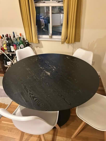 Photo of free Black round dining table (Hoxton N1) #1