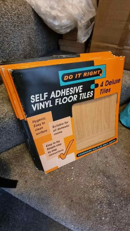 Photo of free 7 packs of 4 vinyl adhesive tiles (DA12) #1