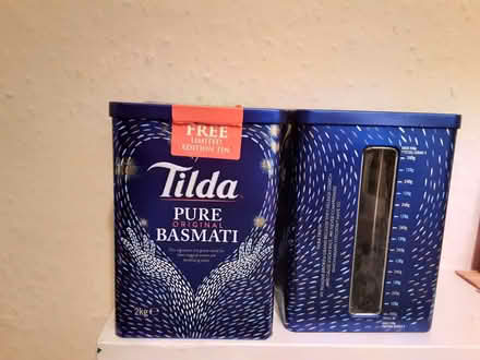 Photo of free 2 rice/food storage metal tins (Old Headington OX3) #1