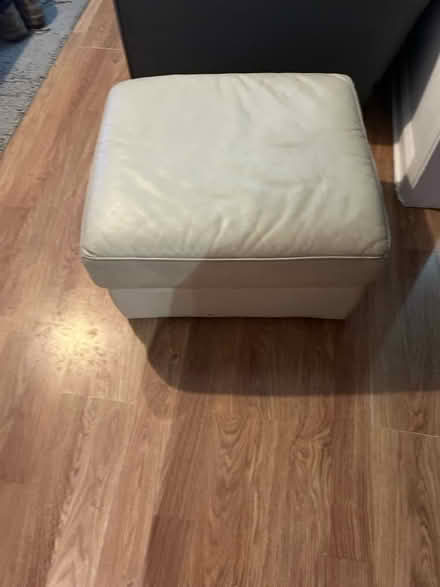 Photo of free Beige leather footstool (Morden SM4 6NG) #1