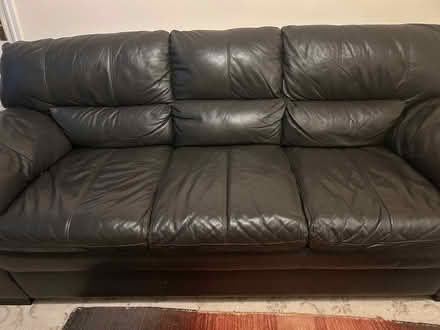 Photo of free Black leather sofa (Elstow MK42) #2