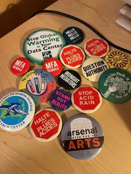 Photo of free Misc Collection of Pinback Buttons (west of Watertown Square) #1