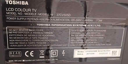 Photo of free 37 Inch TOSHIBA TV (Not smart) (bramley LS13) #2