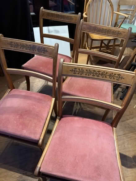 Photo of free 4 antique dining chairs (Hamm Court TW17) #1