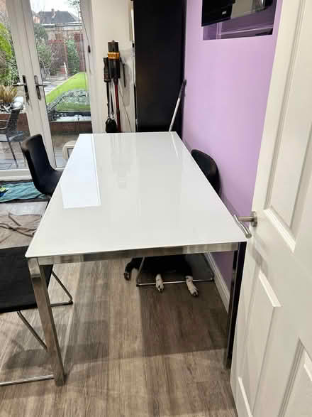 Photo of free IKEA white glass table &6 chair set (B31 4QH) #1