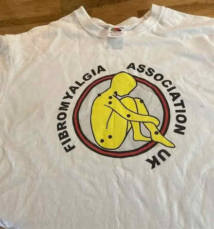 Photo of free Women's White T-shirt with Fibromyalgia Association UK logo. (Bampton OX18) #1