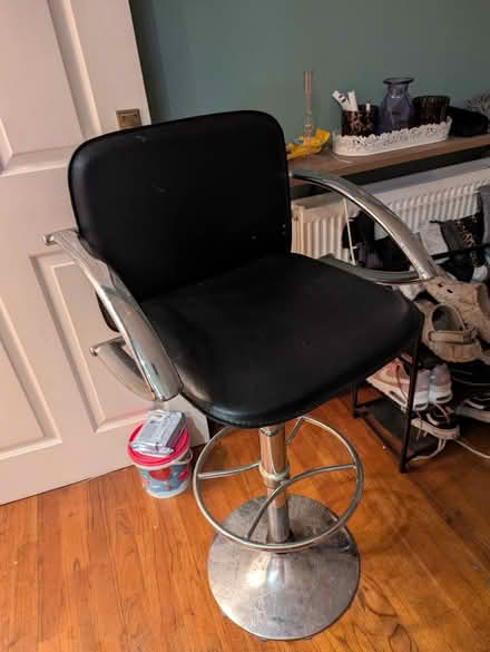 Photo of free Black Leather Bar Stool (Gleadless S12) #1