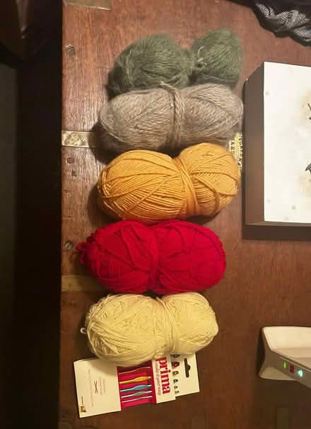 Photo of free Aluminium crochet hooks and wool (Larkhall) #1