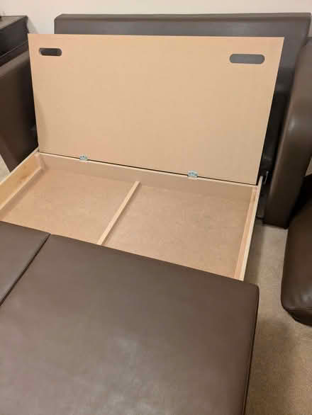 Photo of free Brown faux leather sofabed with storage (Two Dales DE4) #3
