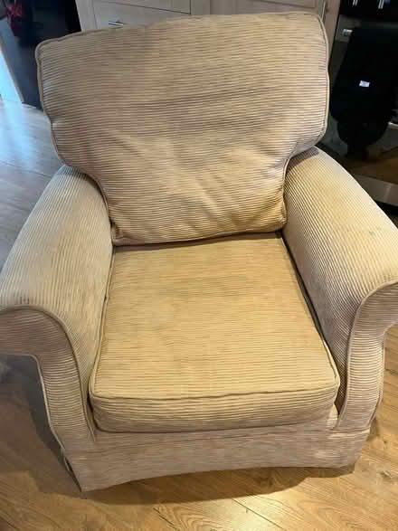 Photo of free Large beige armchair (Duckhall Farm HP3) #2