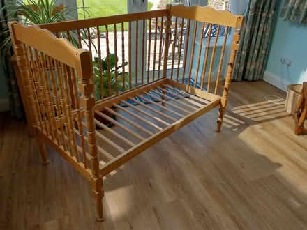Photo of free Drop side wooden cot (Upper Weston, Bath) #2