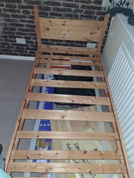 Photo of free Wooden bed frame, single (Winchester) #2