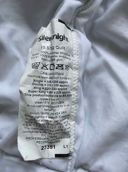 Photo of free Double duvet 10.5 tog and pillow (Peachcroft OX14) #2