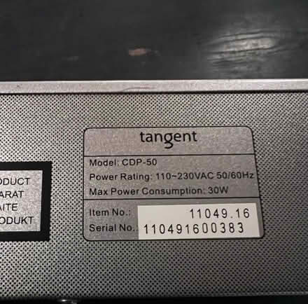 Photo of free Tangent CD-50 CD player (Lambs Green RH12) #4