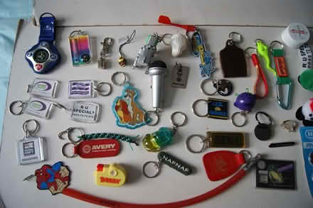 Photo of free Box of assorted key rings, badges (Gosport PO12 (town)) #2
