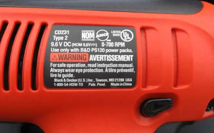 Photo of free B&D FireStorm 9.6v drill w/issues (castro valley) #3