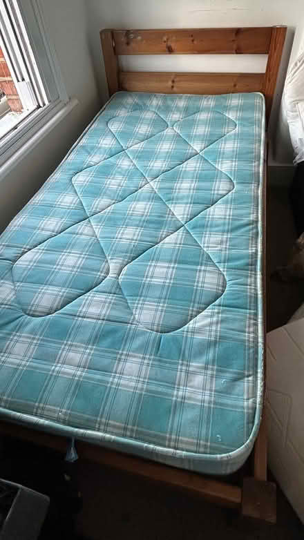 Photo of free Solid Pine Single Bed + Mattress (Twickenham TW1) #1