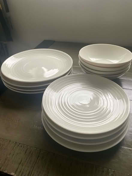 Photo of free Set of 4 large dinner plates, 4 mid size plates and 4 bowls (Ballyskeagh BT27) #1